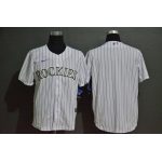 Men's Colorado Rockies Blank White Stitched MLB Cool Base Nike Jersey