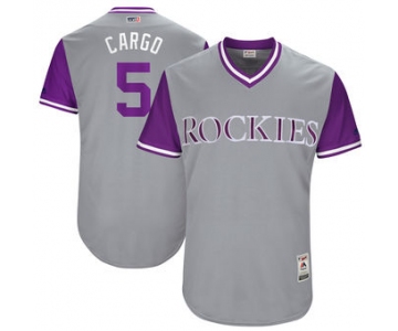 Men's Colorado Rockies Carlos Gonzalez Cargo Majestic Gray 2017 Players Weekend Authentic Jersey