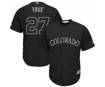 Rockies #27 Trevor Story Black True Players Weekend Cool Base Stitched Baseball Jersey