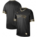 Rockies Blank Black Gold Authentic Stitched Baseball Jersey