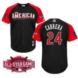 American League Detroit Tigers #24 Miguel Cabrera 2015 MLB All-Star Black Jersey
