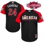 American League Detroit Tigers #24 Miguel Cabrera Black 2015 All-Star Game Player Jersey