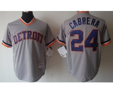 Detroit Tigers #24 Miguel Cabrera 1984 Gray Pullover Jersey