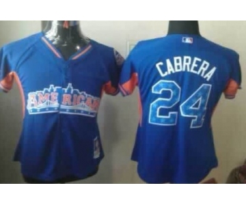 Detroit Tigers #24 Miguel Cabrera 2013 All-Star Blue Womens Jersey