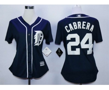 Detroit Tigers #24 Miguel Cabrera Blue Women New Cool Base Jersey