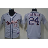 Detroit Tigers #24 Miguel Cabrera Gray Kids Jersey