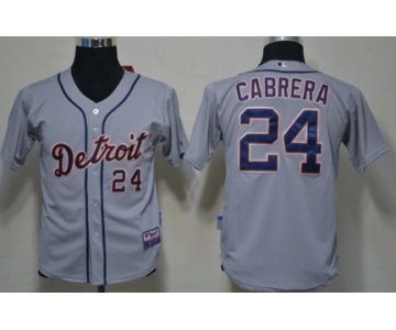 Detroit Tigers #24 Miguel Cabrera Gray Kids Jersey