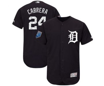 Detroit Tigers #24 Miguel Cabrera Navy Blue 2018 Spring Training Authentic Flex Base Stitched MLB Jersey