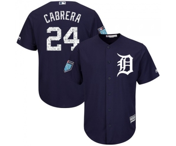 Detroit Tigers #24 Miguel Cabrera Navy Blue 2018 Spring Training Cool Base Stitched MLB Jersey