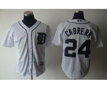 Detroit Tigers #24 Miguel Cabrera White Jersey