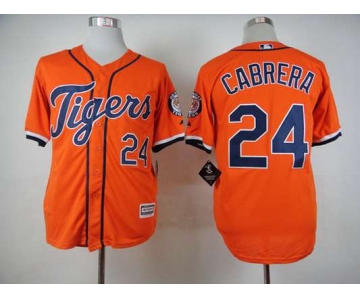 Men's Detroit Tigers #24 Miguel Cabrera 2015 Orange Jersey