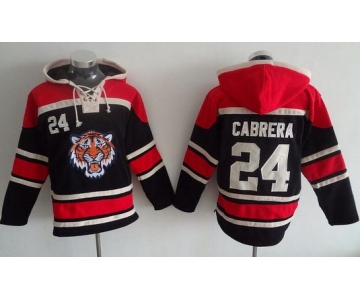 Men's Detroit Tigers #24 Miguel Cabrera Black MLB Hoodie