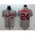 Men's Detroit Tigers #24 Miguel Cabrera Gray Fashion Stars & Stripes 2016 Flexbase MLB Independence Day Jersey