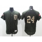 Men's Detroit Tigers #24 Miguel Cabrera Green Salute to Service 2016 Flexbase Majestic Baseball Jersey