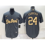 Men's Detroit Tigers #24 Miguel Cabrera Grey 2022 All Star Stitched Cool Base Nike Jersey