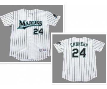 Men's Florida Marlins #24 MIGUEL CABRERA 2005 Home Majestic Throwback Baseball Jersey