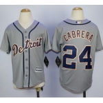 Tigers #24 Miguel Cabrera Grey Cool Base Stitched Youth Baseball Jersey