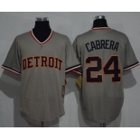 Tigers #24 Miguel Cabrera Grey Cooperstown Throwback Stitched MLB Jersey