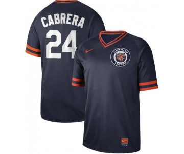 Tigers #24 Miguel Cabrera Navy Authentic Cooperstown Collection Stitched Baseball Jersey