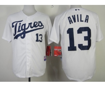 Detroit Tigers #13 Alex Avila 2013 White Jersey