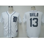 Detroit Tigers #13 Alex Avila White Jersey