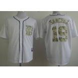 Detroit Tigers #19 Anibal Sanchez White With Camo Jersey