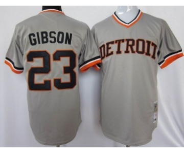 Detroit Tigers #23 Kirk Gibson 1984 Gray Throwback Jersey