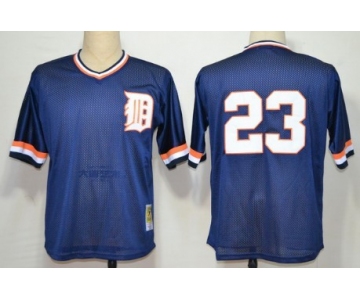 Detroit Tigers #23 Kirk Gibson Mesh BP Navy Blue Throwback Jersey