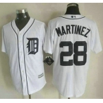 Detroit Tigers #28 J. D. Martinez 2015 White Black Pinstripe Jersey