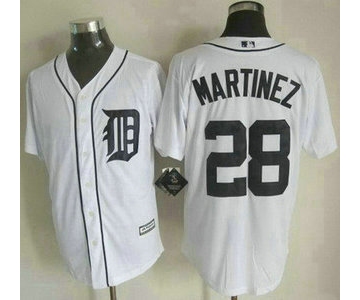 Detroit Tigers #28 J. D. Martinez 2015 White Black Pinstripe Jersey