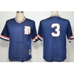 Detroit Tigers #3 Allan Trammell Mesh BP Navy Blue Throwback Jersey