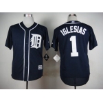 Men's Detroit Tigers #1 Jose Iglesias 2015 Navy Blue Jersey