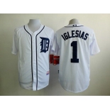 Men's Detroit Tigers #1 Jose Iglesias White Jersey