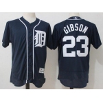 Men's Detroit Tigers #23 Kirk Gibson Retired Navy Blue Stitched MLB Majestic Flex Base Jersey