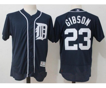 Men's Detroit Tigers #23 Kirk Gibson Retired Navy Blue Stitched MLB Majestic Flex Base Jersey