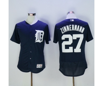 Men's Detroit Tigers #27 Jordan Zimmermann Navy Blue 2016 Flexbase Majestic Baseball Jersey