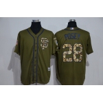 Men's Detroit Tigers #28 J. D. Martinez Green Salute to Service Majestic Baseball Jersey