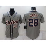 Men's Detroit Tigers #28 Javier Báez Grey Cool Base Stitched Jersey