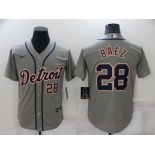 Men's Detroit Tigers #28 Javier Báez Grey Cool Base Stitched Jersey