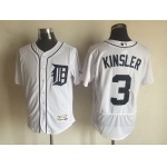 Men's Detroit Tigers #3 Ian Kinsler Home White 2015 MLB Cool Base Jersey