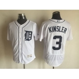 Men's Detroit Tigers #3 Ian Kinsler Home White 2015 MLB Cool Base Jersey