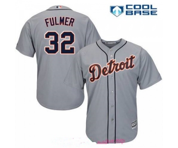 Men's Detroit Tigers #32 Michael Fulmer Gray Road Stitched MLB Majestic Cool Base Jersey