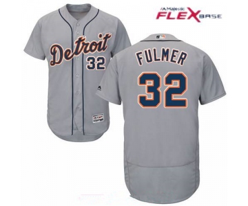 Men's Detroit Tigers #32 Michael Fulmer Gray Road Stitched MLB Majestic Flex Base Jersey