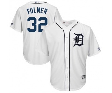 Men's Detroit Tigers 32 Michael Fulmer Majestic White Cool Base Player Jersey