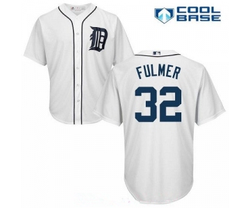 Men's Detroit Tigers #32 Michael Fulmer White Home Stitched MLB Majestic Cool Base Jersey