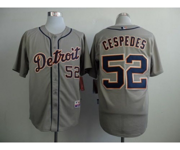 Men's Detroit Tigers #52 Yoenis Cespedes Gray Jersey