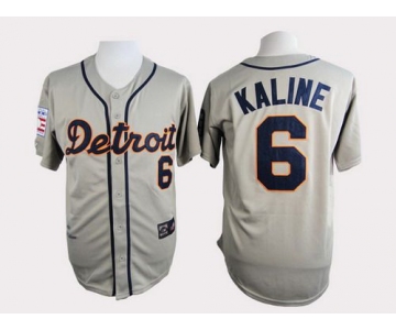 Men's Detroit Tigers #6 Al Kaline 1968 Gray Majestic Throwback Jersey