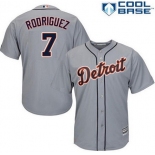 Men's Detroit Tigers #7 Ivan Rodriguez Retired Gray Stitched MLB Majestic Cool Base Jersey