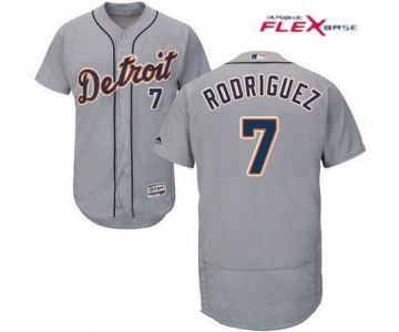 Men's Detroit Tigers #7 Ivan Rodriguez Retired Gray Stitched MLB Majestic Flex Base Jersey