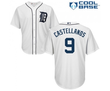 Men's Detroit Tigers #9 Nick Castellanos White Cool Base Stitched MLB Jersey